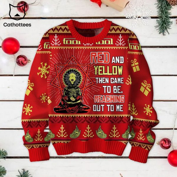 Red And Yellow Then Came To Be Reaching Out To Me Christmas Design 3D Sweater