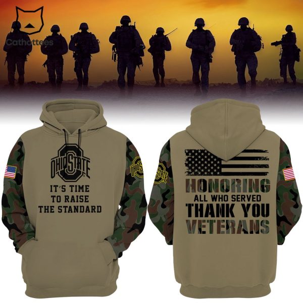 Salute To Service For Veterans Day Ohio State Football All Who Served Thank You Veterans 3D Hoodie