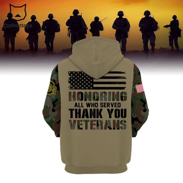 Salute To Service For Veterans Day Ohio State Football All Who Served Thank You Veterans 3D Hoodie