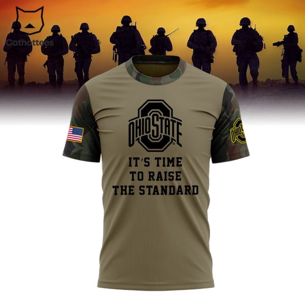 Salute To Service For Veterans Day Ohio State Football It’s Time To Raise The Standard Design 3D T-Shirt