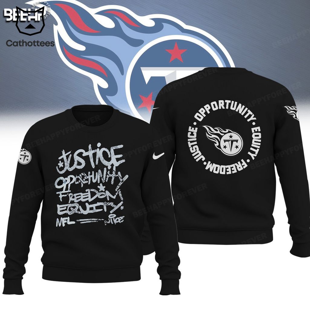 Tennessee Titans Justice Opportunity Equity Nike Logo Design 3D Hoodie