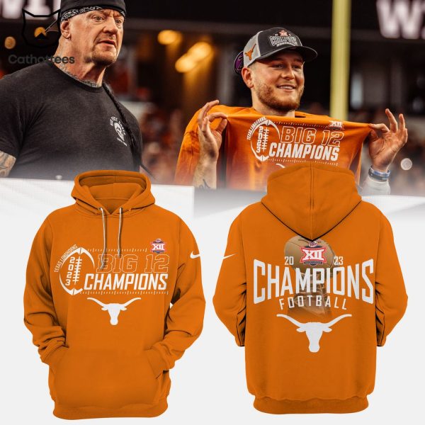 Texas Longhorns Big 12 Champions 2023 Nike Logo Orange  Design 3D Hoodie Longpant Cap Set
