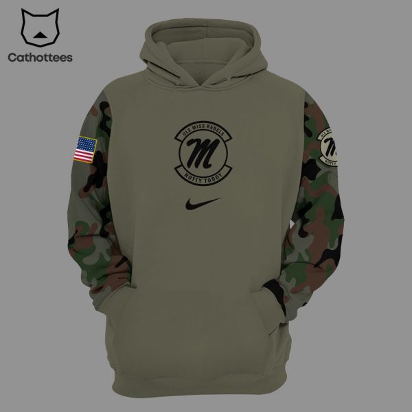 Veterans Camo Rebels Football Champions NCAA Ole Miss Nike Logo Design 3D Hoodie