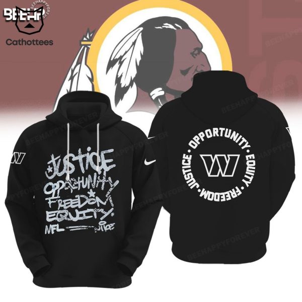 Washington Commanders Justice Opportunity Equity Nike Logo Design 3D Hoodie