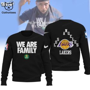 We Are Family Lost Angeles Lakers Nike Logo Black Design 3D Hoodie