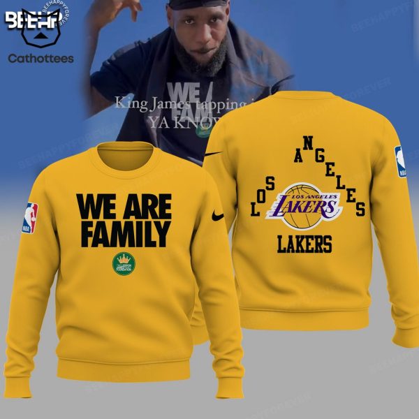 We Are Family Lost Angeles Lakers Nike Logo Yellow Design 3D Hoodie