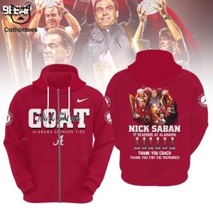 Alabama Crimson Tide Nick Saban Goat Nike Logo Red 3D Hoodie