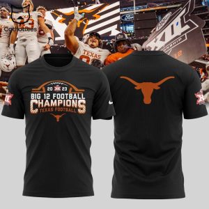 2023 Big 12 Champions 2023 Texas Football Black Design 3D T-Shirt