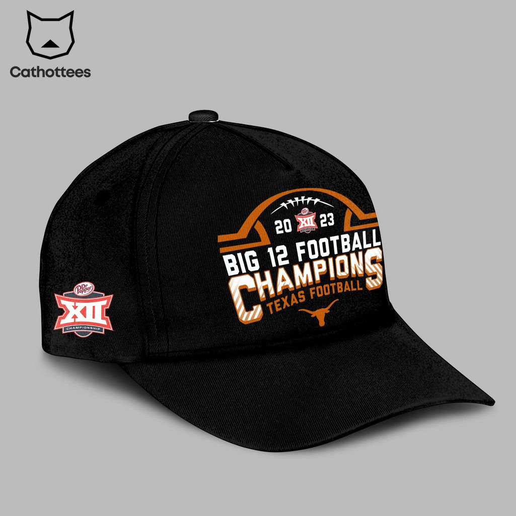 2023 Big 12 football Champions Texas Longhorns 2023 Nike Logo Black Design 3D Hoodie Longpant Cap Set