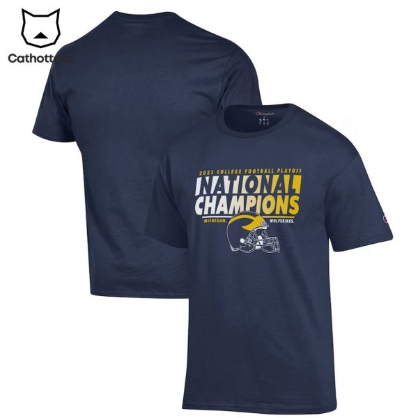 2023 College Football Playoff Champions Michigan Wolverines Blue Design 3D T-Shirt