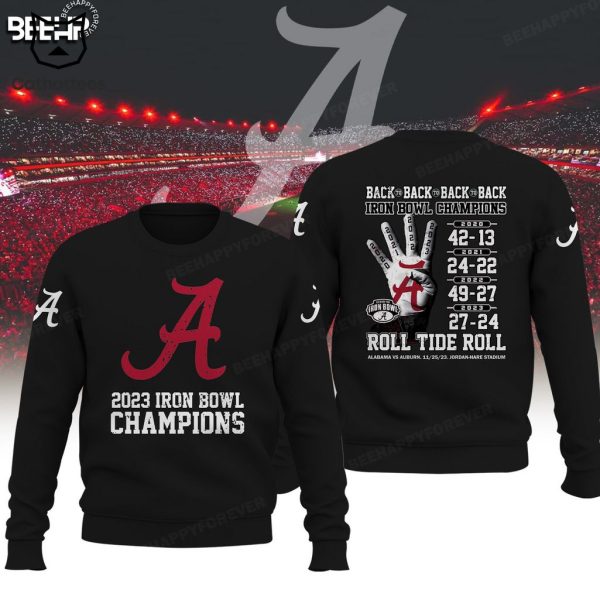 2023 Iron Bowl Alabama Crimson Tide Champions Black Logo Design 3D Hoodie