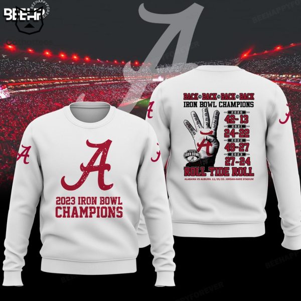 2023 Iron Bowl Alabama Crimson Tide Champions White Logo Design 3D T-Shirt