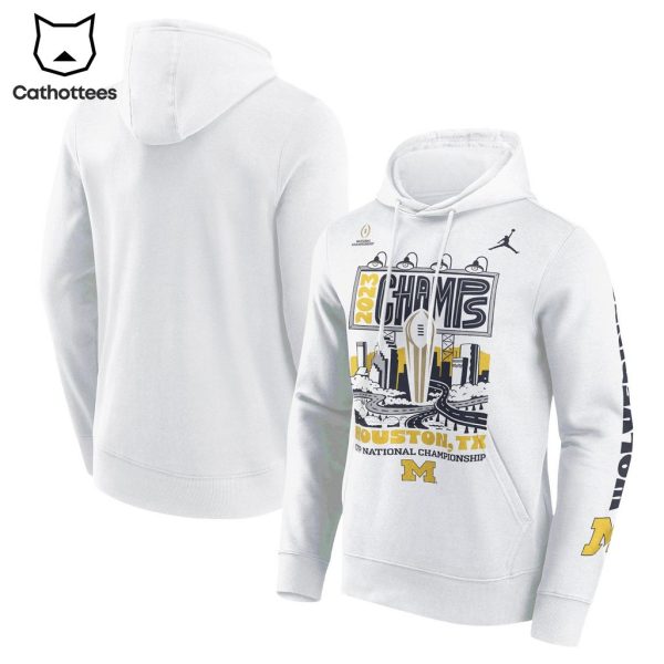 2023 National Champions Expressive Michigan Wolverines White Design 3D Hoodie