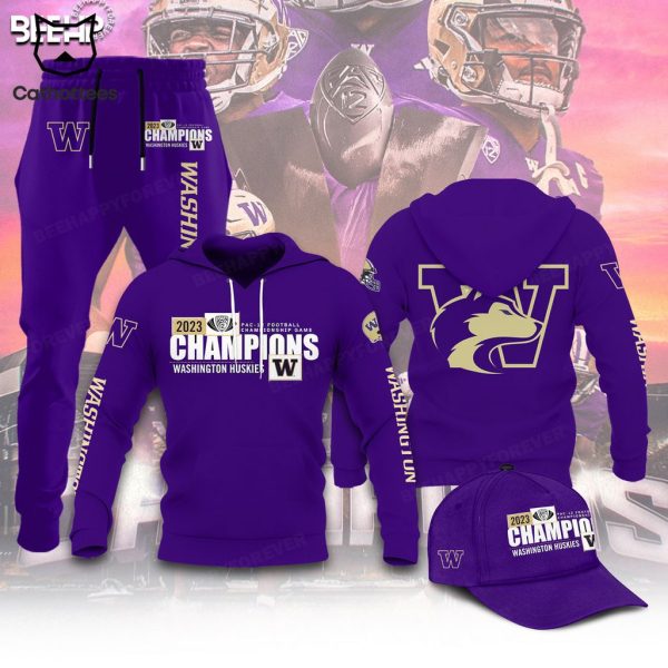 2023 Pac-12 Football Championship Game Conference  Washington Huskies Full Purple Hoodie Longpant Cap Set