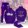 2023 Pac-12 Football Conference Champions Washington Huskies Purple Mascot Design Hoodie Longpant Cap Set