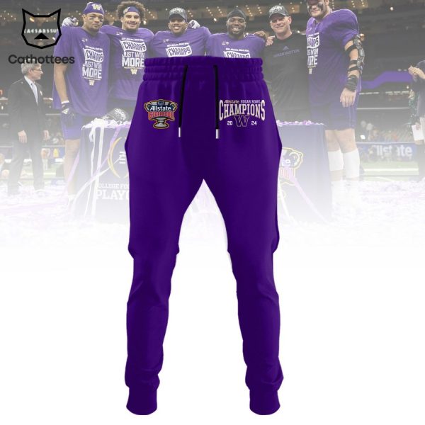 2024 Allstate Sugar Bowl Champions Just Won More Washington Huskies 2024 Nike Purple Hoodie Longpant Cap Set