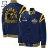 Michigan Wolverines College Football Playoff 2023 National Champions Blue Design Baseball Jacket