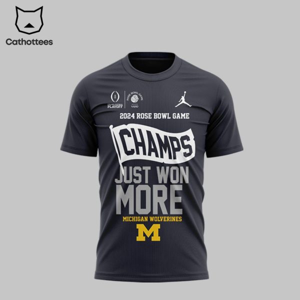 2024 Rose Bowl Champs Just Won More Michigan Football Black Design 3D T-Shirt