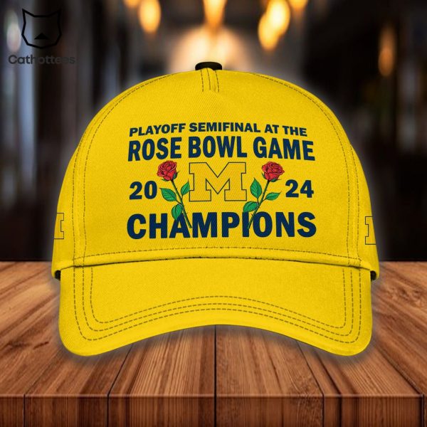 2024 Rose Bowl Game Champs Just Won More Michigan Wolverines Design Yellow Hoodie Longpant Cap Set