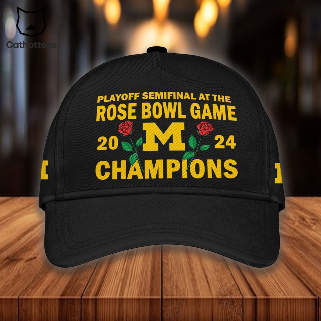 2024 Rose Bowl Game Champs Just Won More Michigan Wolverines Black Hoodie Longpant Cap Set