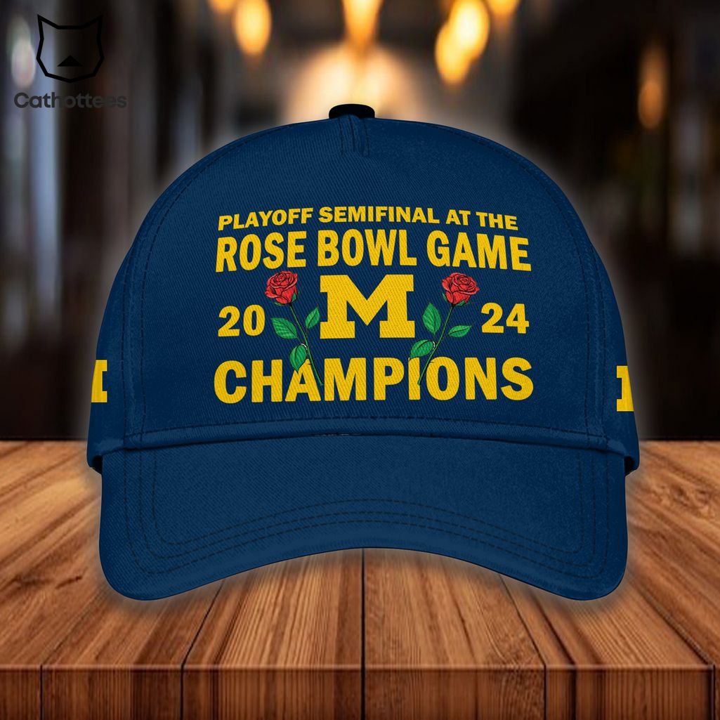 2024 Rose Bowl Game Champs Just Won More Michigan Wolverines Blue Hoodie Longpant Cap Set