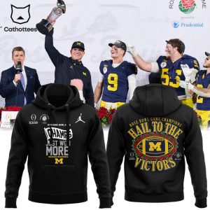 2024 Rose Bowl Game Just Won More Michigan Wolverines Hall To The Victors Black Design 3D Hoodie Longpant Cap Set