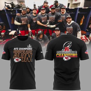 AFC Championship Chiefs Are All In Kansas City Chiefs Black Nike Logo Design 3D T-Shirt