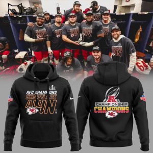 AFC Championship Chiefs Are All In Kansas City Chiefs Nike Logo Black Design 3D Hoodie