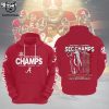 Alabama Crimson Tide 2023 SEC Football Conference Champions Red Logo Design 3D Hoodie
