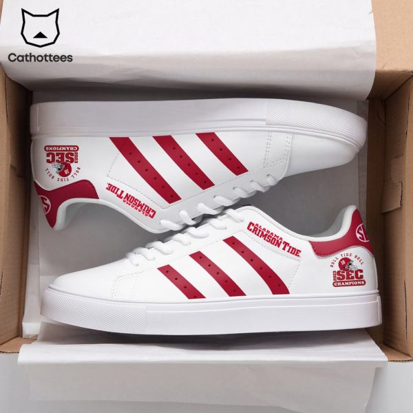 Alabama Crimson Tide 2023 SEC Football Conference Champions White Red Trim Design Stan Smith