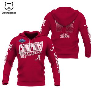 Alabama Crimson Tide 2023 SEC Men’s Basketball Conference Tournament Champions Red Design 3D Hoodie