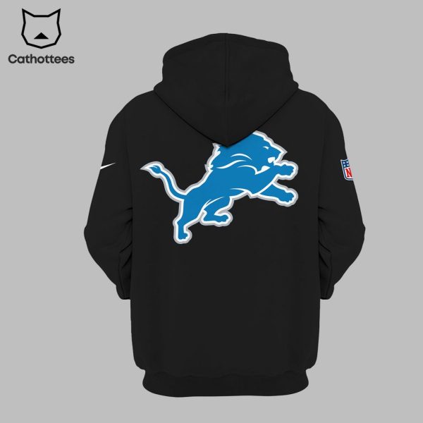 Anti Fragile Detroit Lions NFL Logo Black Design 3D Hoodie Longpant Cap Set