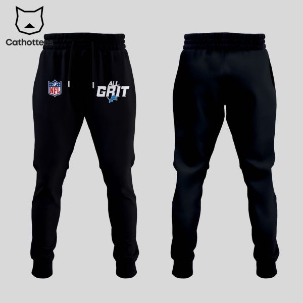 Anti Fragile Detroit Lions NFL Logo Black Design 3D Hoodie Longpant Cap Set