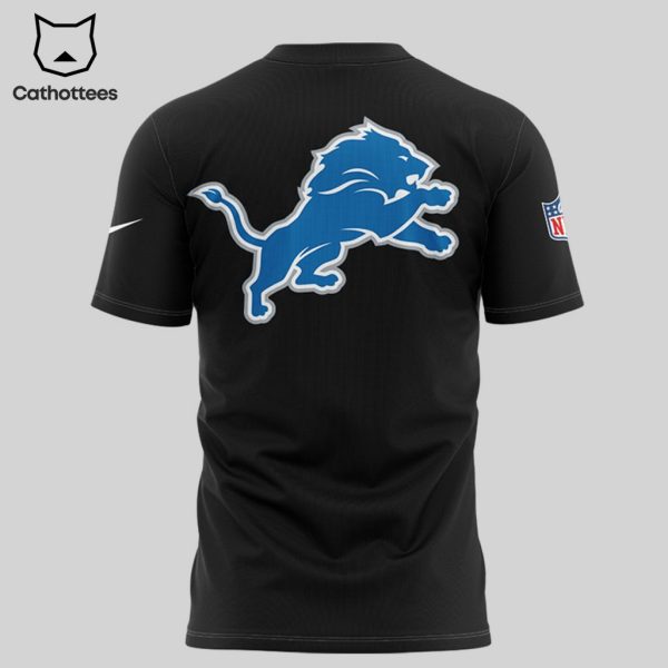 Anti Fragile Detroit Lions NFL Logo Black Design 3D T-Shirt