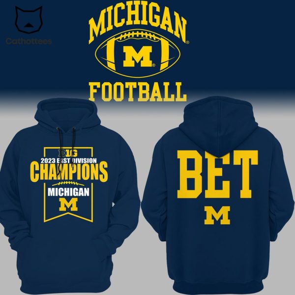 Big Ten East Champions University of Michigan Football Blue Design 3D Hoodie