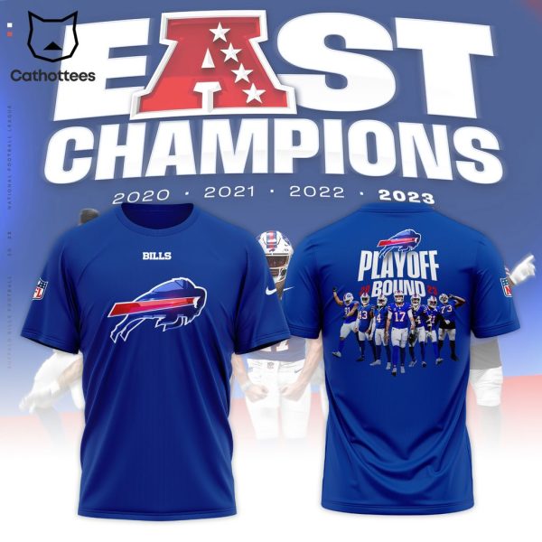Bills Buffalo Playoff Bound 2023 Blue NFL Logo Design 3D T-Shirt