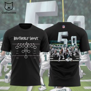 Brotherly Shove Philadelphia Eagles Nike Logo Black Design 3D T-Shirt