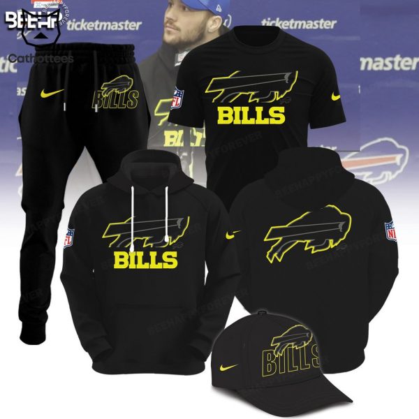 Buffalo Bills NFL Full Black Logo Design Hoodie Longpant Cap Set
