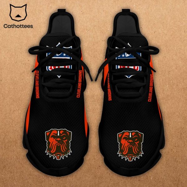 Cleveland Browns Black Orange Design Max Soul Shoes