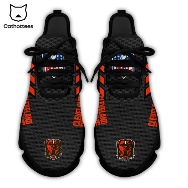 Cleveland Browns Black Orange Trim Design Max Soul Shoes