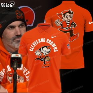 Cleveland Browns NFL Nike Logo Orange Design 3D Polo Shirt