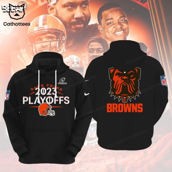 Dawg Puond 2023 Cleveland Browns 2023 NFL Playoffs Black Design 3D Hoodie