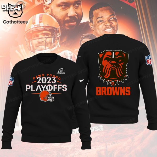 Dawg Puond 2023 Cleveland Browns 2023 NFL Playoffs Black Design 3D Hoodie