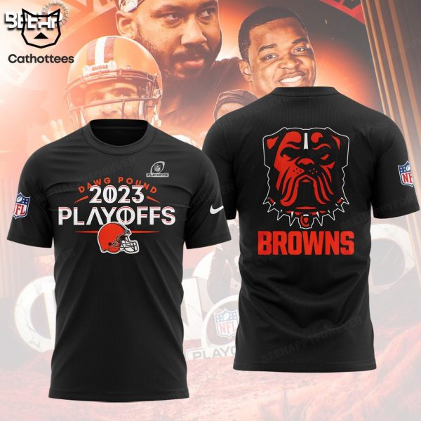 Dawg Puond 2023 Cleveland Browns 2023 NFL Playoffs Black Design 3D Hoodie