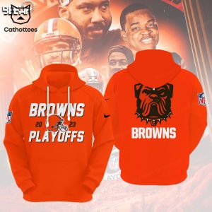 Dawg Puond 2023 Cleveland Browns 2023 NFL Playoffs Orange Design 3D Hoodie