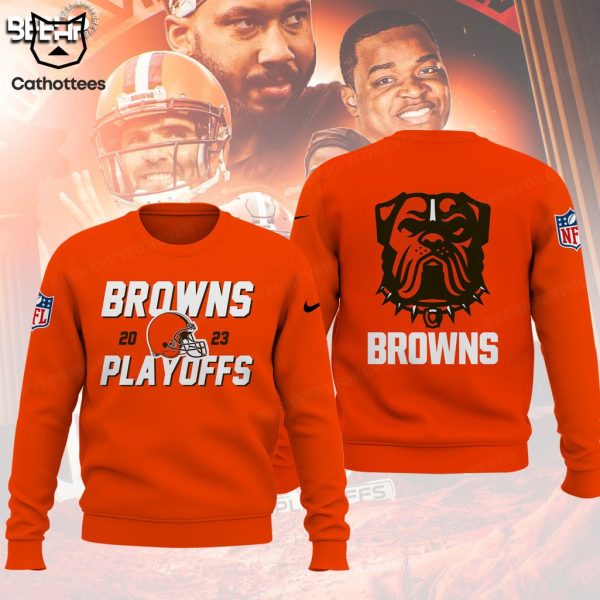 Dawg Puond 2023 Cleveland Browns 2023 NFL Playoffs Orange Design 3D Hoodie