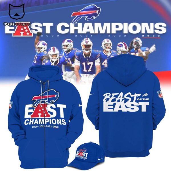 East Champions Beast Of The East NFL Blue Logo Design 3D Hoodie Longpant Cap Set