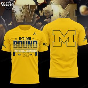 H-Town Bound 2024 National Championship Football Playoff  Yellow Design 3D T-Shirt