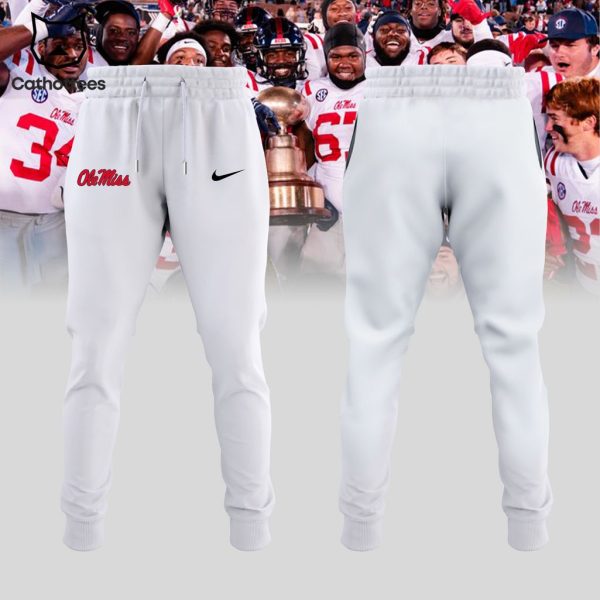 Hotty Toddy Ole Miss Rebels Football Chick-Fil-A Peach Bowl Logo White Design 3D Hoodie Longpant Cap Set