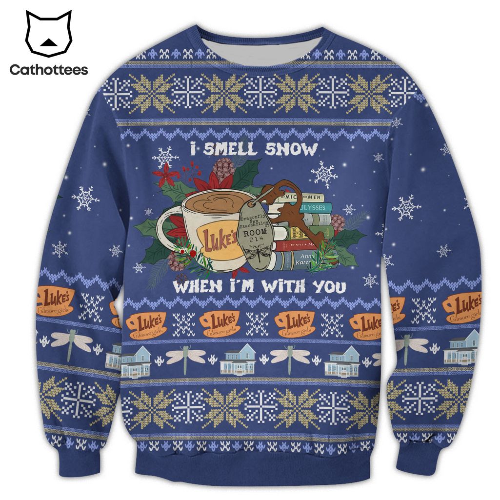 I Smell Snow Whten I'm With You Christmas Design 3D Sweater